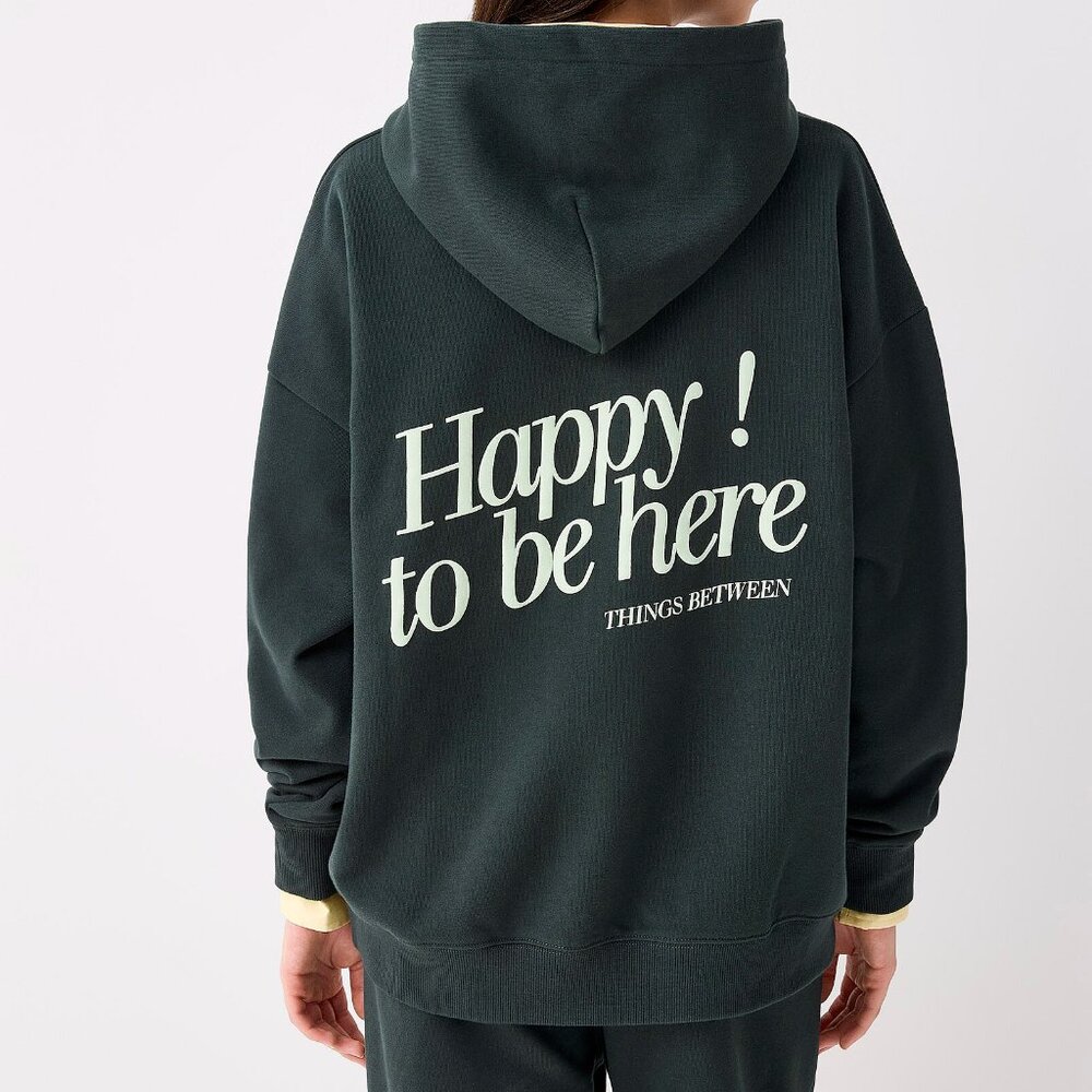 Things Between Happy to be here hoodie Large NWT